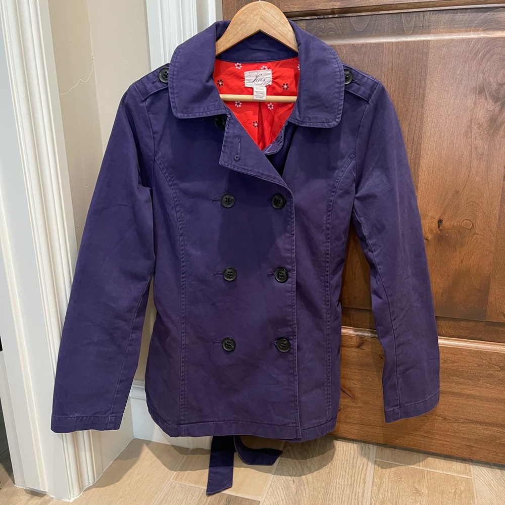 Levi’s Purple belted peacoat Sz M…
